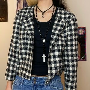 Larry Levine polka dot fleece jacket